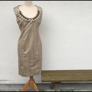 Carolina Herrera Tan Plaid dress